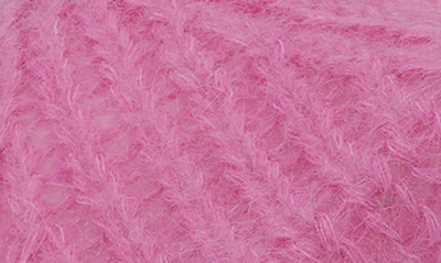 Shop Ganni Mohair Blend Beret In Phlox Pink