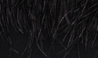 Shop Staud Nellie Ostrich Feather Trim Strapless Top In Black