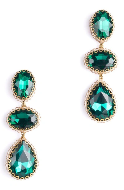 Shop Deepa Gurnani Hadlee Drop Earrings In Emerald