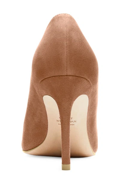 Shop Stuart Weitzman Stuart Pointed Toe Pump In Cappuccino