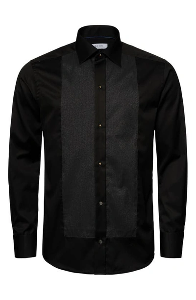 Shop Eton Slim Fit Metallic Piqué Tuxedo Dress Shirt In Black
