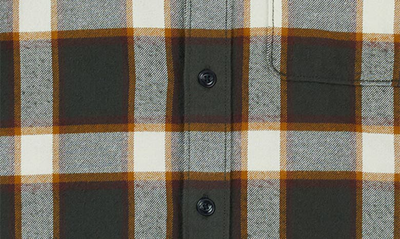 Shop Volcom Modern Fit Caden Check Cotton Flannel Button-up Shirt In Rinsed Black