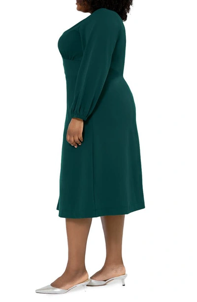 Shop Leota Francesca Long Sleeve Midi Dress In Evergreen