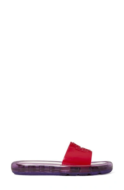 Shop Tory Burch Bubble Jelly Slide Sandal In Tory Red / Purple / Cream