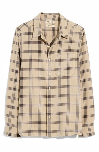 Shop Madewell Sunday Flannel Perfect Long Sleeve Button-up Shirt In Wet Sand