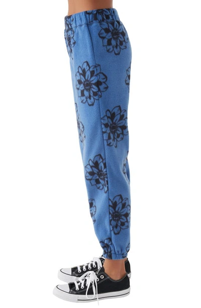 Shop O'neill Kids' Wycliffe Floral Fleece Sweatpants In Classic Blue