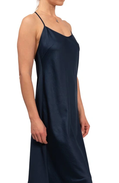 Everyday Ritual Sloan T-back Midi Nightgown In Inky Blue