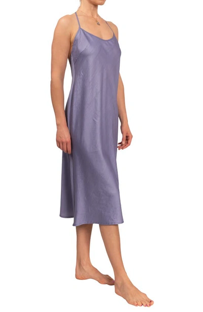 Everyday Ritual Sloan T-back Midi Nightgown In Violet