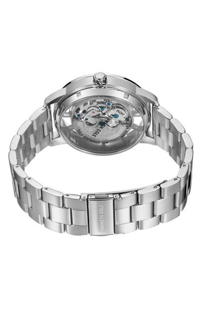 Shop Kenneth Cole Automatic Bracelet Watch, 44mm In Silver