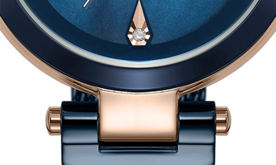 Shop Kenneth Cole Diamond Index Mesh Strap Watch, 34mm In Blue
