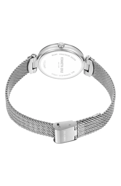 Shop Kenneth Cole Diamond Index Mesh Strap Watch, 34mm In Silver