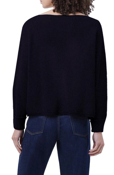 Shop French Connection Mozart Waffle Knit Sweater In Utility Blue