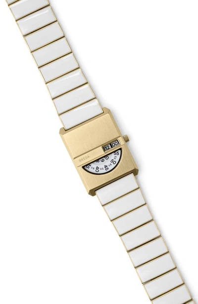 Shop Breda Pulse Tandem Stainless Steel Bracelet Watch, 26mm In White
