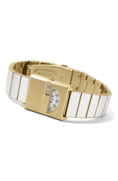 Shop Breda Pulse Tandem Stainless Steel Bracelet Watch, 26mm In White