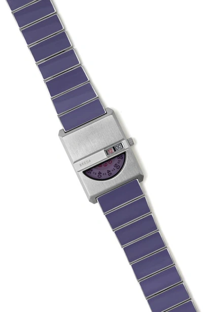 Shop Breda Pulse Tandem Stainless Steel Bracelet Watch, 26mm In Purple
