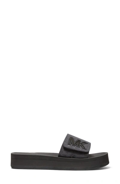 Michael Michael Kors Logo Platform Slide Sandal In Black | ModeSens