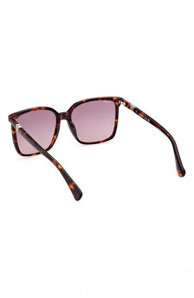 Shop Max Mara 57mm Gradient Square Sunglasses In Red Havana/ Gradient Brown
