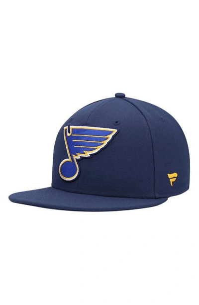 Shop Fanatics Branded Navy St. Louis Blues Core Primary Logo Fitted Hat