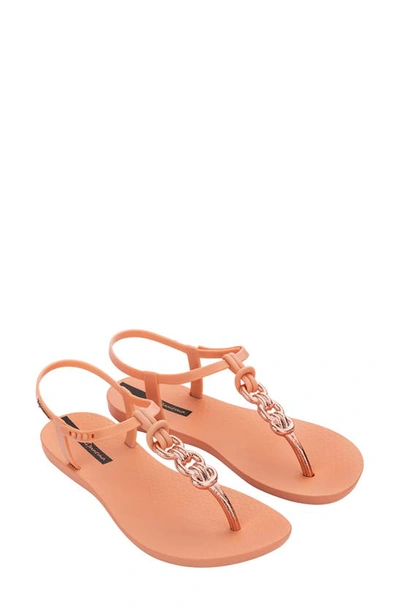 Shop Ipanema Connect T-strap Sandal In Pink/ Gold
