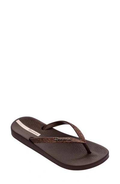 Shop Ipanema Ana Sparkle Flip Flop In Brown