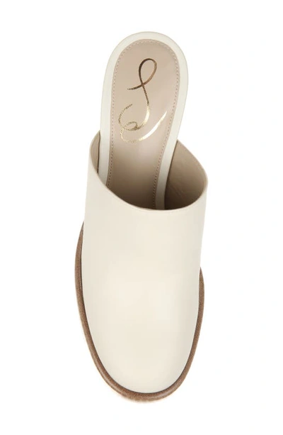 Shop Sam Edelman Shiloh Leather Heel Mule In Modern Ivory