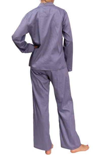 Everyday Ritual Allison/angela Button-down Cotton Pajama Set In Violet