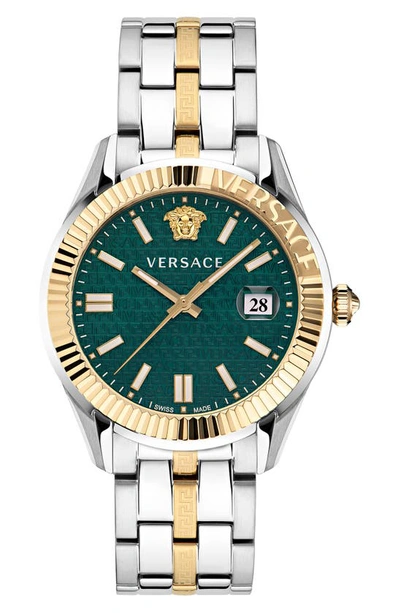 Shop Versace Greca Time Bracelet Watch, 41mm In Ip Yellow Gold/ Steel
