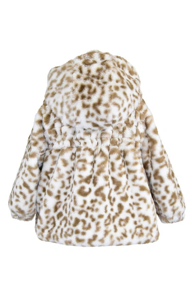 Shop Widgeon Kids' Smocked Faux Fur Jacket In Baby Leopard