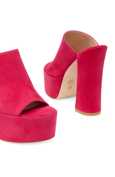 Stuart Weitzman Skyhigh 145 Platform Slide Sandal In Azalea
