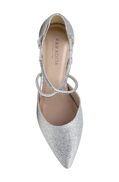 Paradox London Pink Kennedy Pointed Toe Pump In Silver