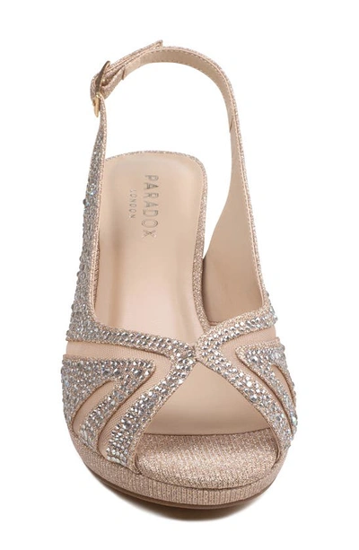 Shop Paradox London Pink Linda Slingback Peep Toe Pump In Champagne