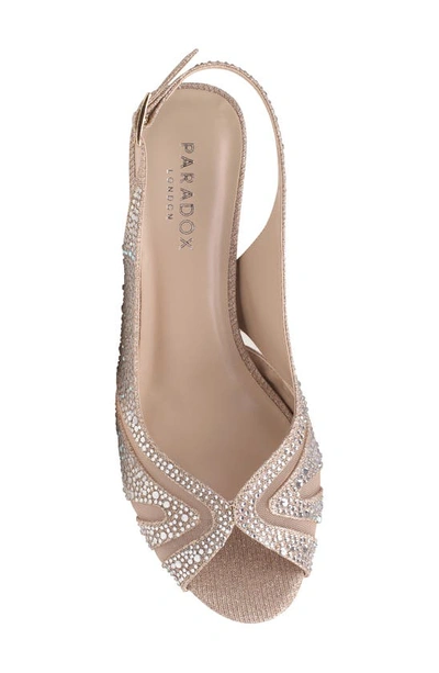 Shop Paradox London Pink Linda Slingback Peep Toe Pump In Champagne