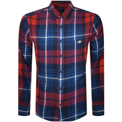 Shop Gant Reg Ut Plaid Flannel Shirt Red