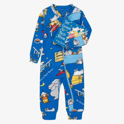 Shop Hatley Books To Bed The Going To Bed Book & Babysuit Set In Blue