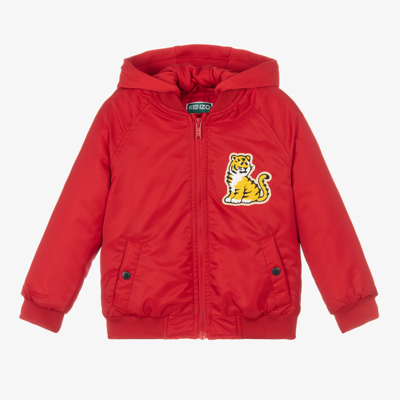 Shop Kenzo Kids Red Kotora Bomber Jacket