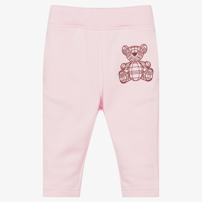 Shop Burberry Baby Girls Pink Bear Joggers