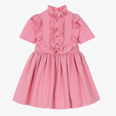 Shop Elie Saab Girls Pink Piqué Dress