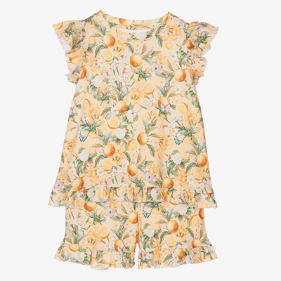 My Little Pie Girls Orange Juicy Short Pyjamas In Orange