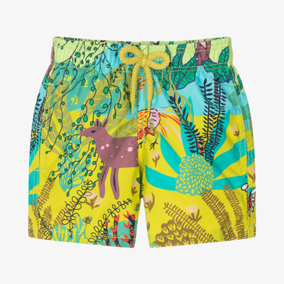 Shop Vilebrequin Boys Green Jungle Swim Shorts