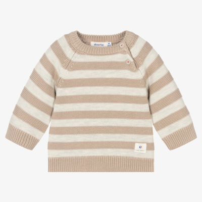 Shop Absorba Beige Stripe Knitted Cotton Sweater