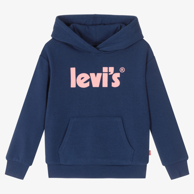 Shop Levi's Girls Navy Blue Logo Hoodie