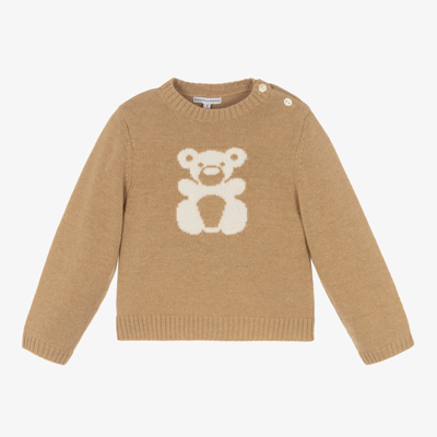 Shop Beatrice & George Beige Wool & Cashmere Teddy Bear Sweater
