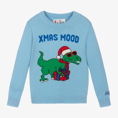 Shop Mc2 Saint Barth Blue Wool Knitted Sweater