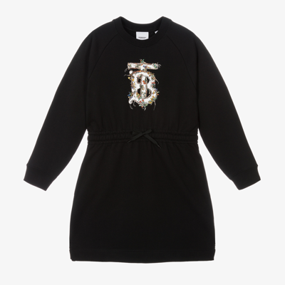 Shop Burberry Teen Girls Black Monogram Dress
