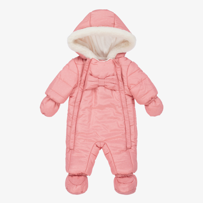 Shop Mayoral Newborn Girls Pink Padded Baby Snowsuit