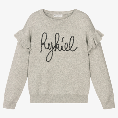 Shop Sonia Rykiel Paris Teen Girls Grey Logo Sweater