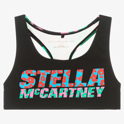 Shop Stella Mccartney Kids Girls Black Logo Sports Top