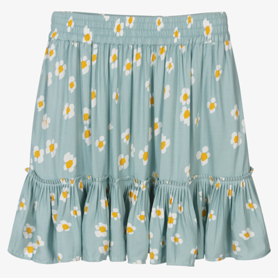 Shop Stella Mccartney Kids Teen Girls Daisy Print Skirt In Green