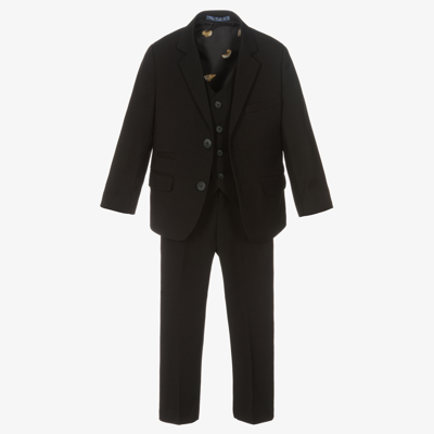 Shop House Of Cavani Boys Black Marco Suit