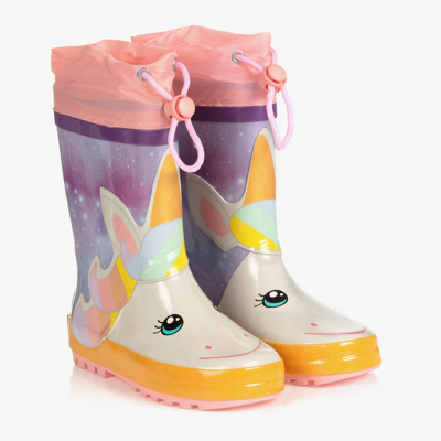 Shop Playshoes Girls Pink Unicorn Rain Boots